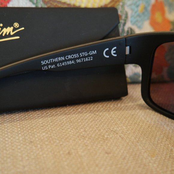 Maui Jim SOUTHERN CROSS Wrap in Matte Khaki- Brown-Black w/ Maui Green Lens - Picture 6 of 7